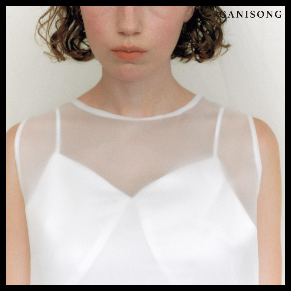 【GANISONG】Bridal Susu Vest Dress White