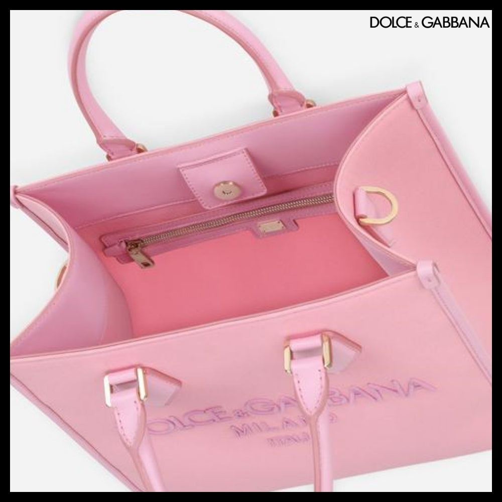 【Dolce&Gabbana】CANVAS SHOPPER EMBROIDERED LOGO