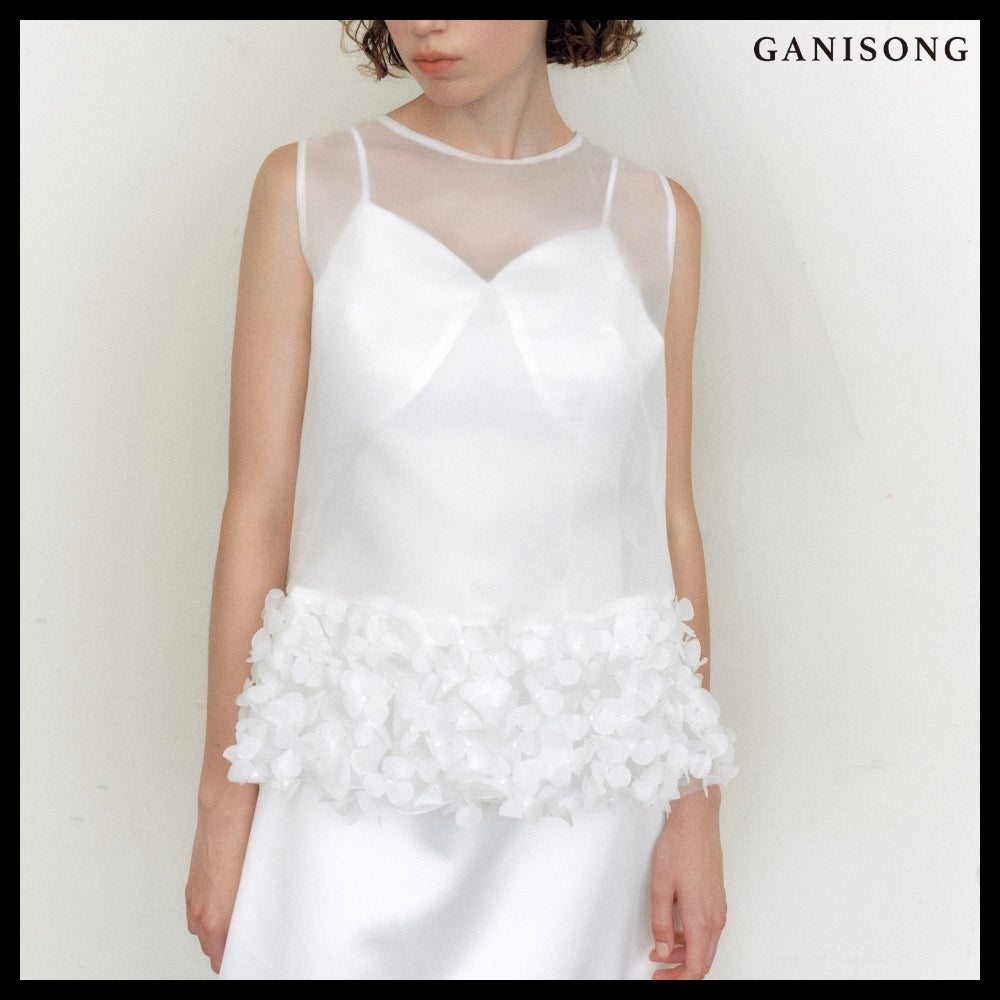 【GANISONG】Bridal Susu Vest Dress White