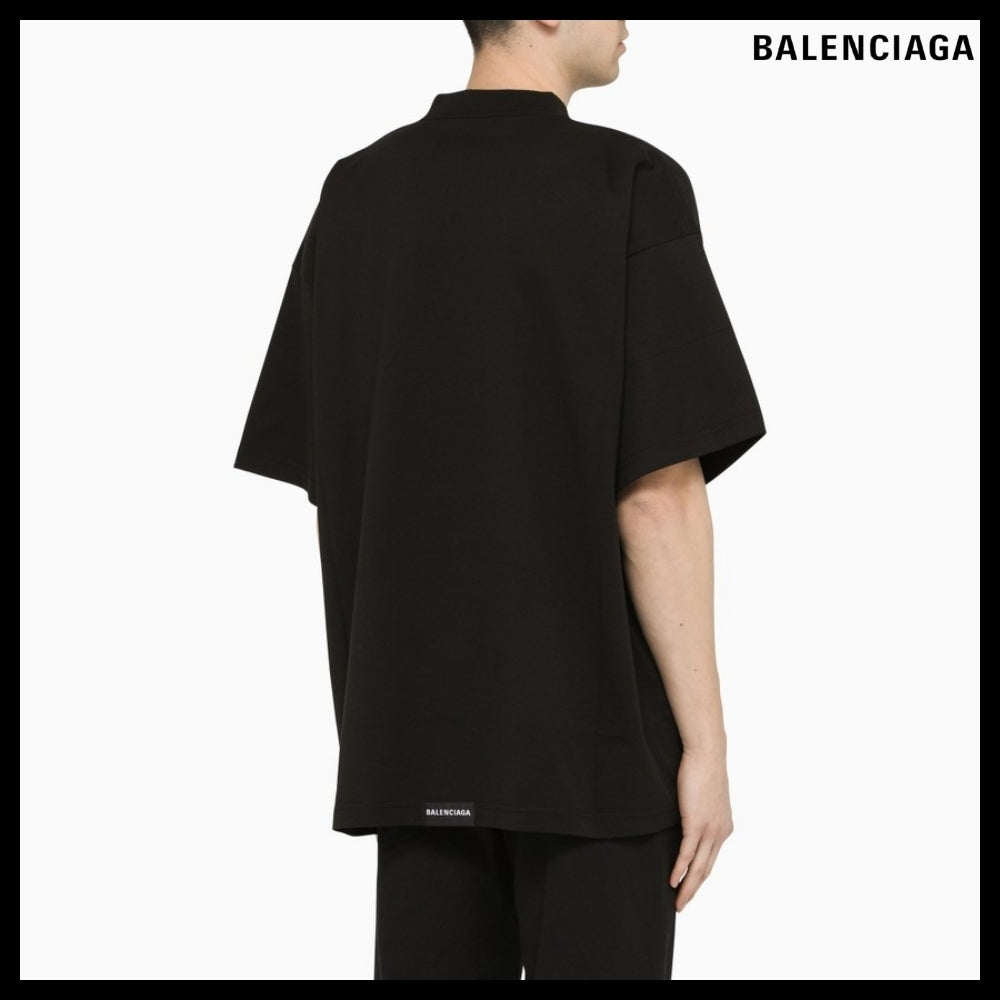 【BALENCIAGA】Tab Oversized T-Shirt Black 1000