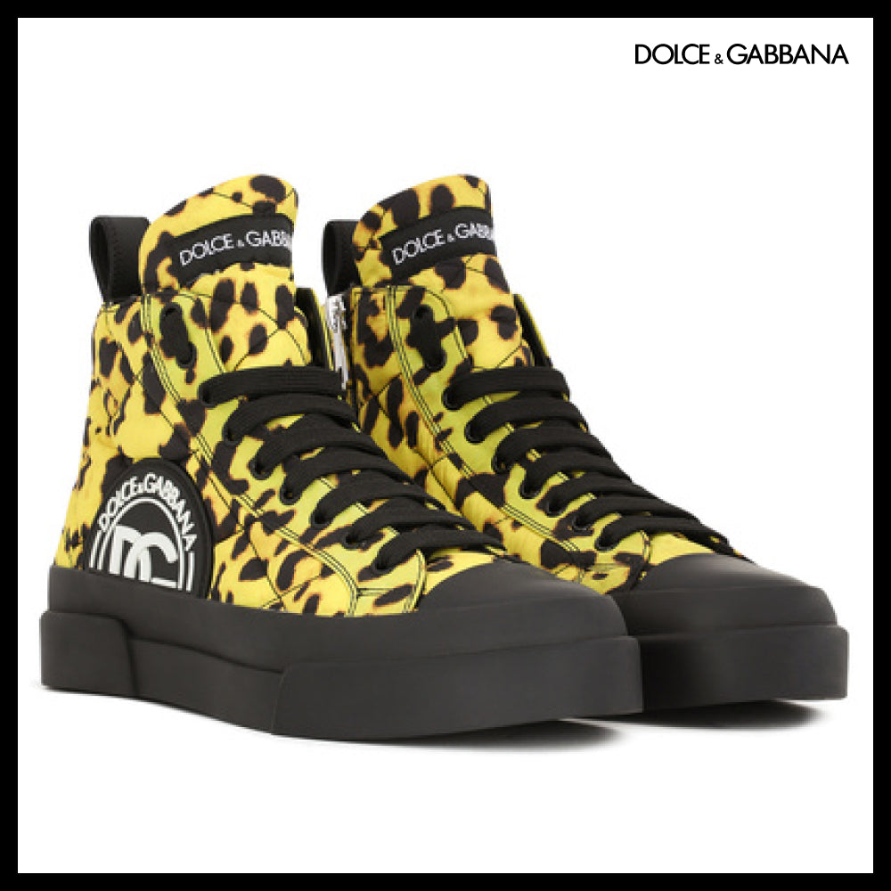 【Dolce & Gabbana】QUILTED PORTOFINO LIGHT HIGH-TOP SNEAKERS