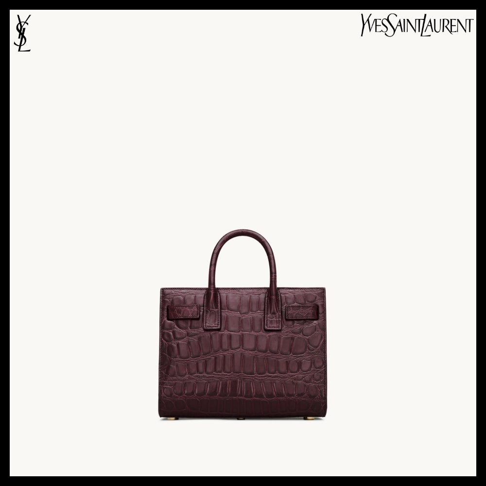 【Saint Laurent】Embossed Crocodile Leather SAC DE JOUR Bag