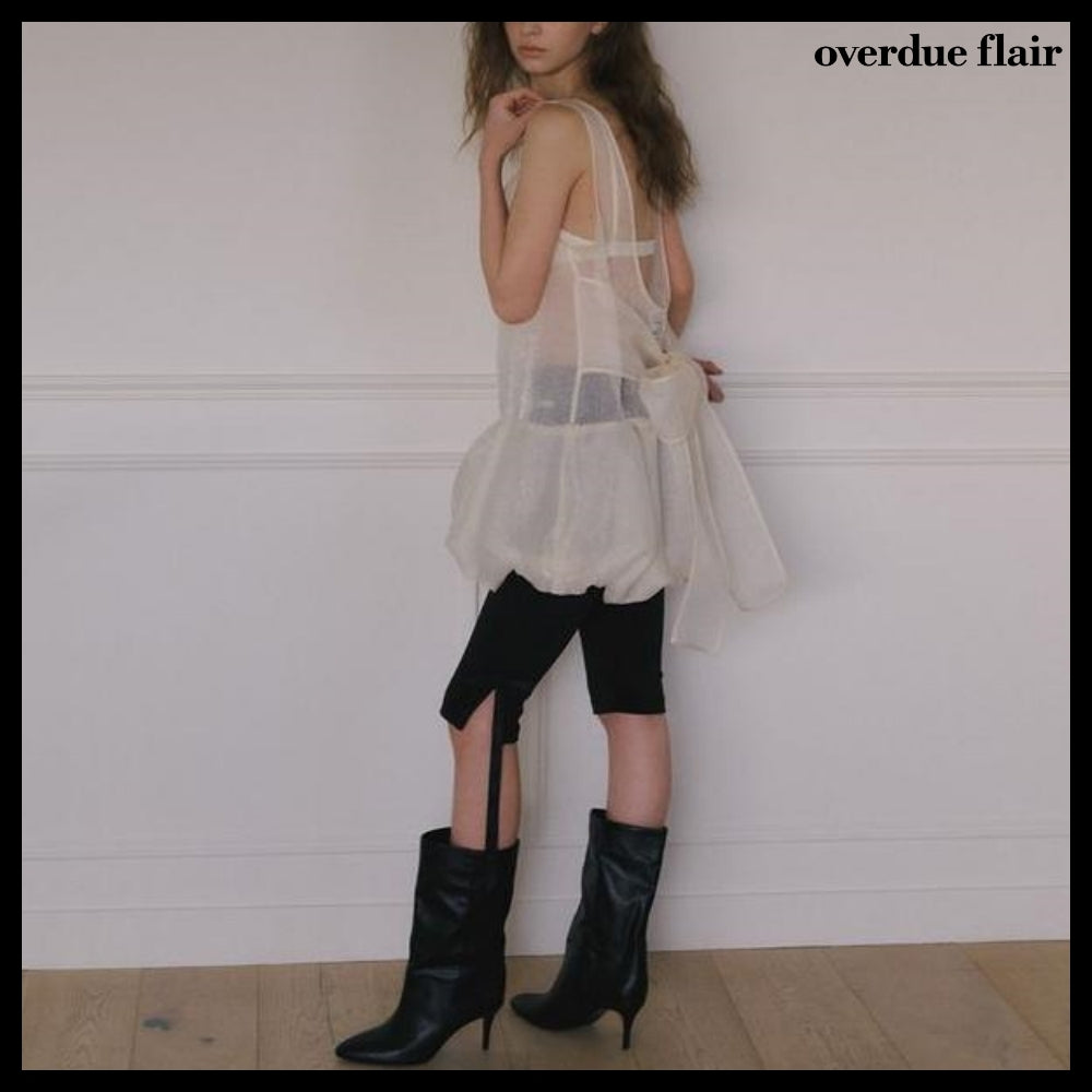 【OVERDUE FLAIR】ORGANZA BALLOON MINI DRESS 2colors