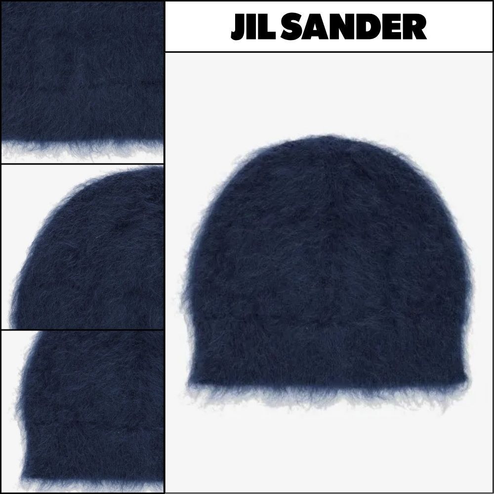 【Jil Sander】Brushed Effect Knit Beanie Navy