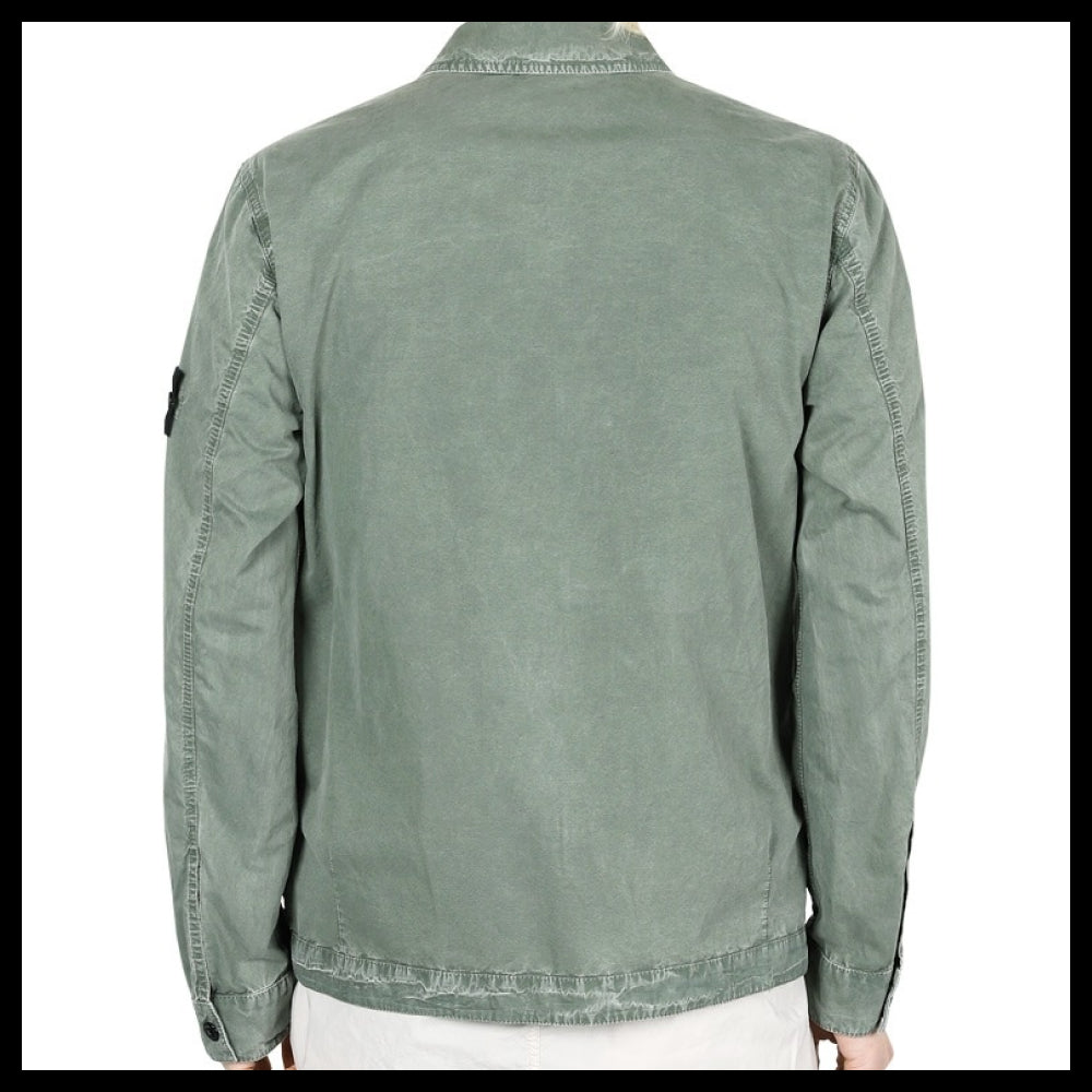 【STONE ISLAND】Wappen Patch Pocket Zip Up Overshirt Jacket