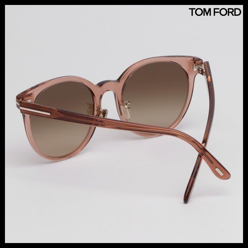 【TOM FORD】Round Transparent Horn-Rimmed Sunglasses
