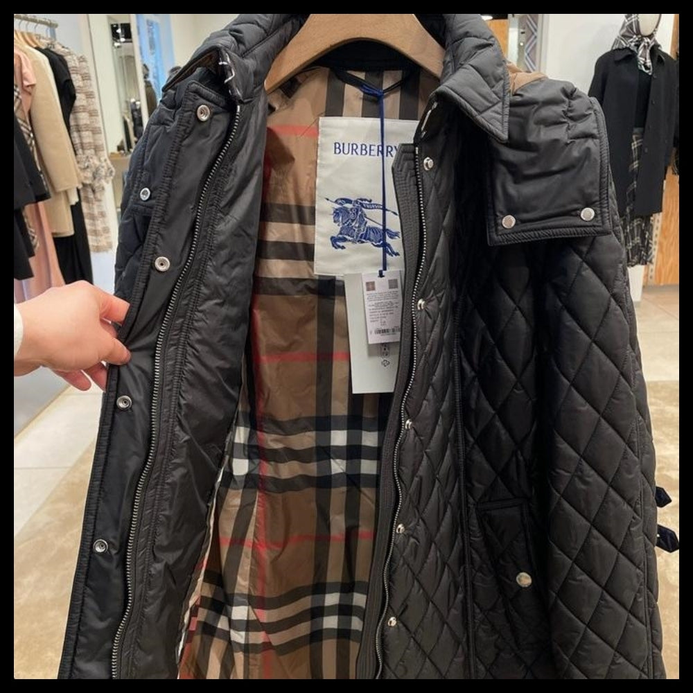 【BURBERRY】HEMINGFIELD Belted Women’s Diamond Quilted