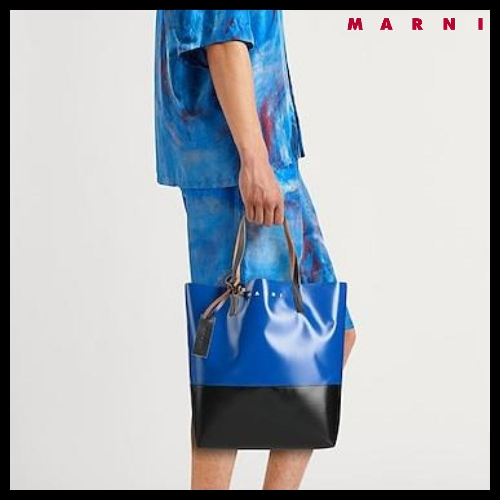【MARNI】Blue & Black Tribeca Shopping Bag