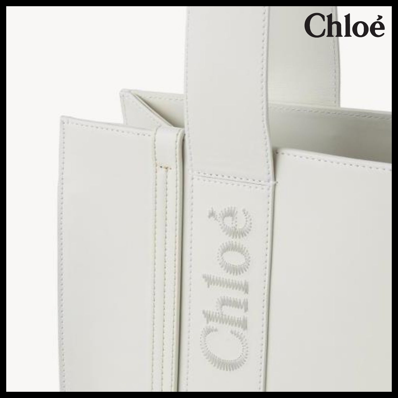 【Chloe】Medium Woody Tote Bag White