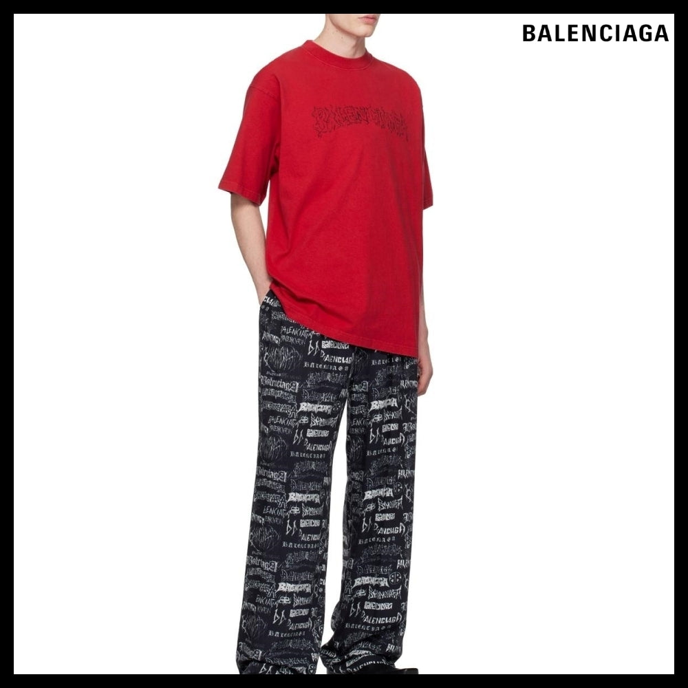【BALENCIAGA】DIY Metal Red T-Shirt Large Fit