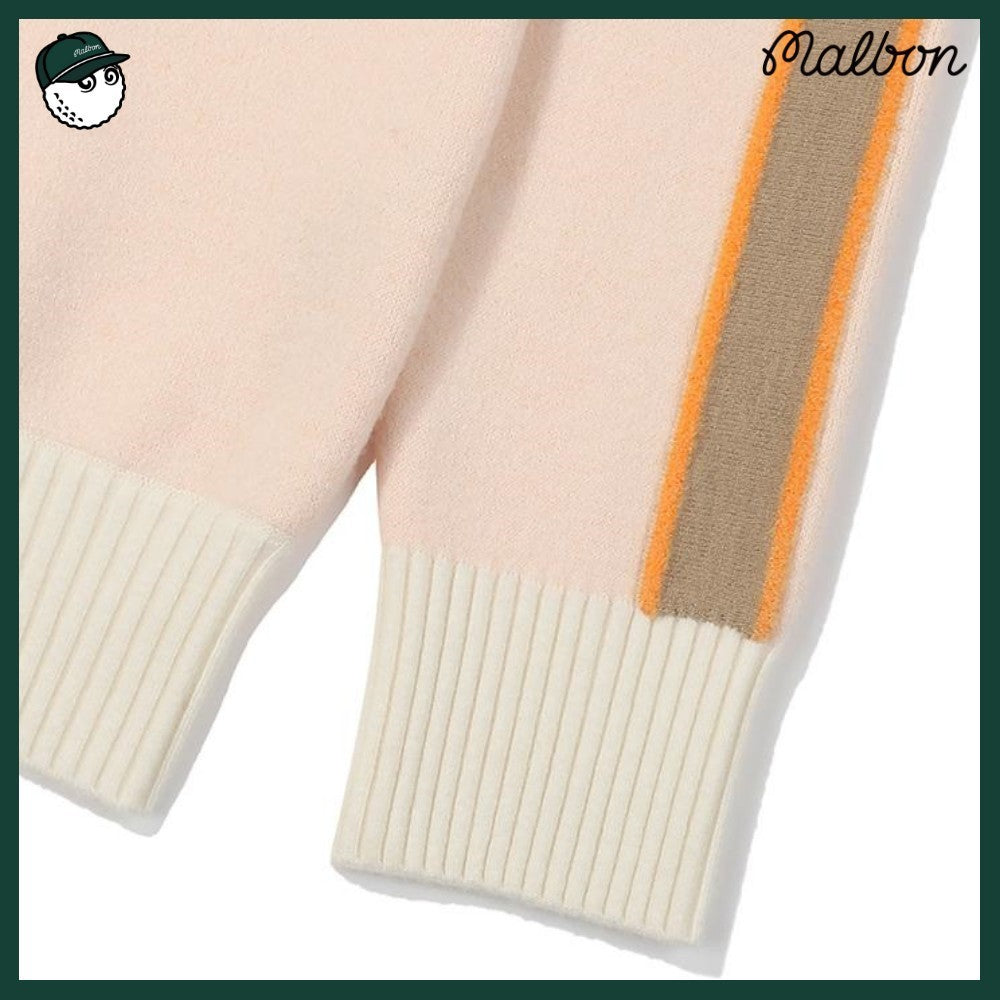 【MALBON GOLF】 SLEEVE CONTRAST COLLARED TOP WOMAN 2COLORS