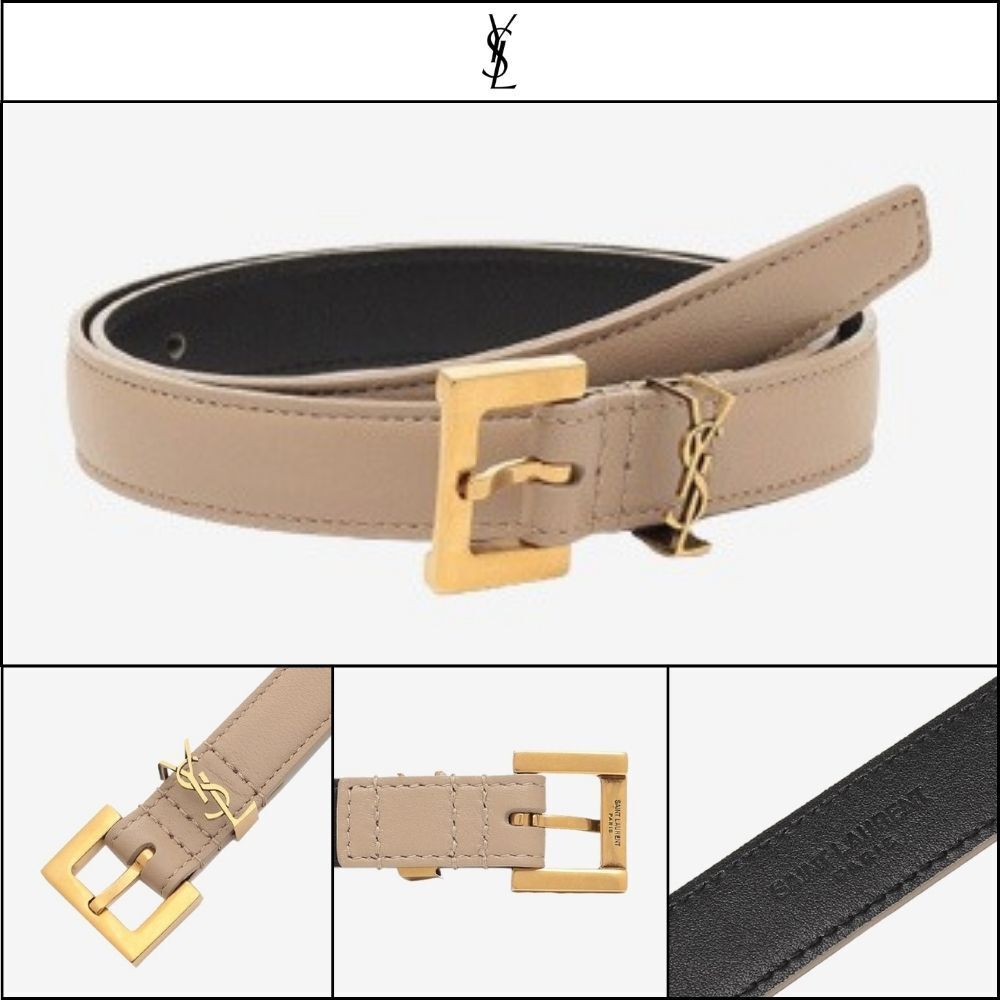 【Saint Laurent】Monogram Belt Beige Women