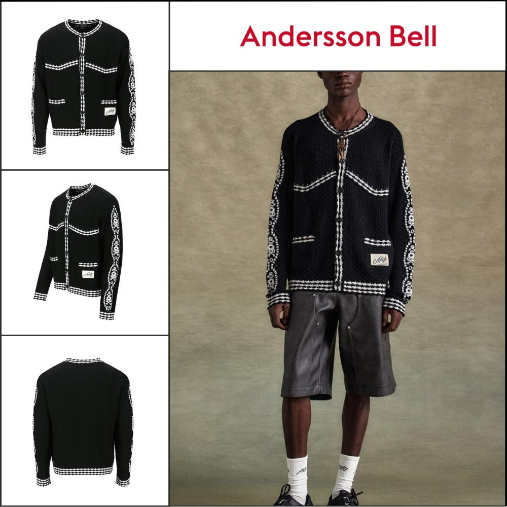 【ANDERSSON BELL】FANTASIA ROUND-NECK CARDIGAN BLACK
