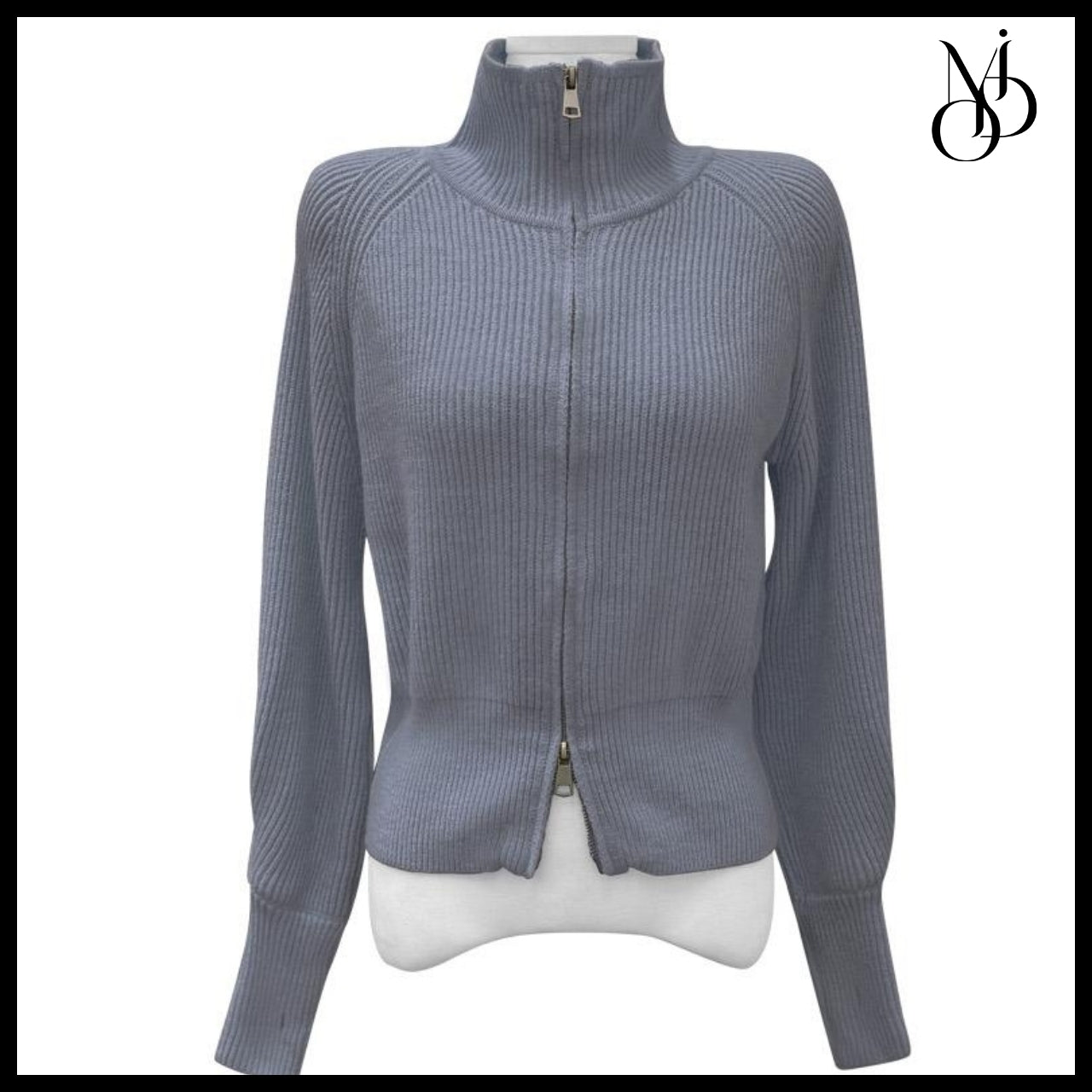 【MODIMOOD】Turtleneck Two-Way Pintuck Sleeve Knit Zip-Up