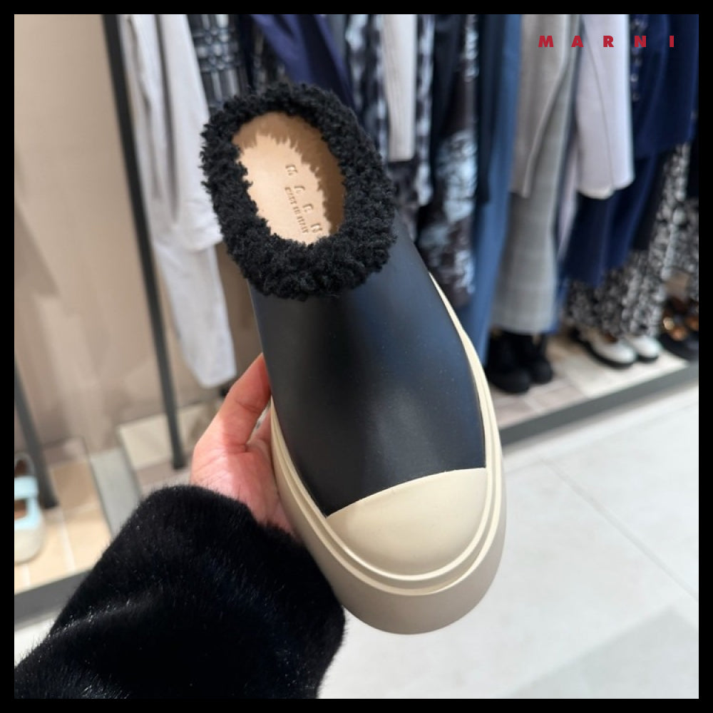 【Marni】PABLO Shearling Leather Women’s MuleSneakers Black