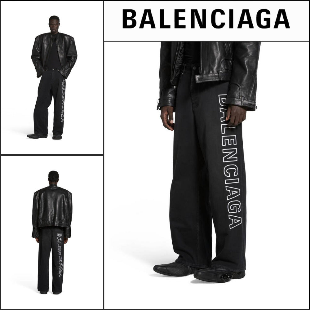 【BALENCIAGA】Outline Baggy Pants Black