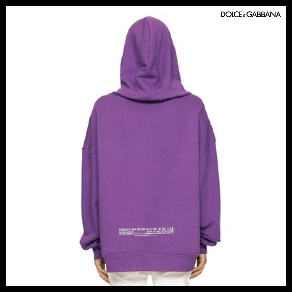 【Dolce & Gabbana】JERSEY HOODIE WITH DGVIB3 PRINT Purple