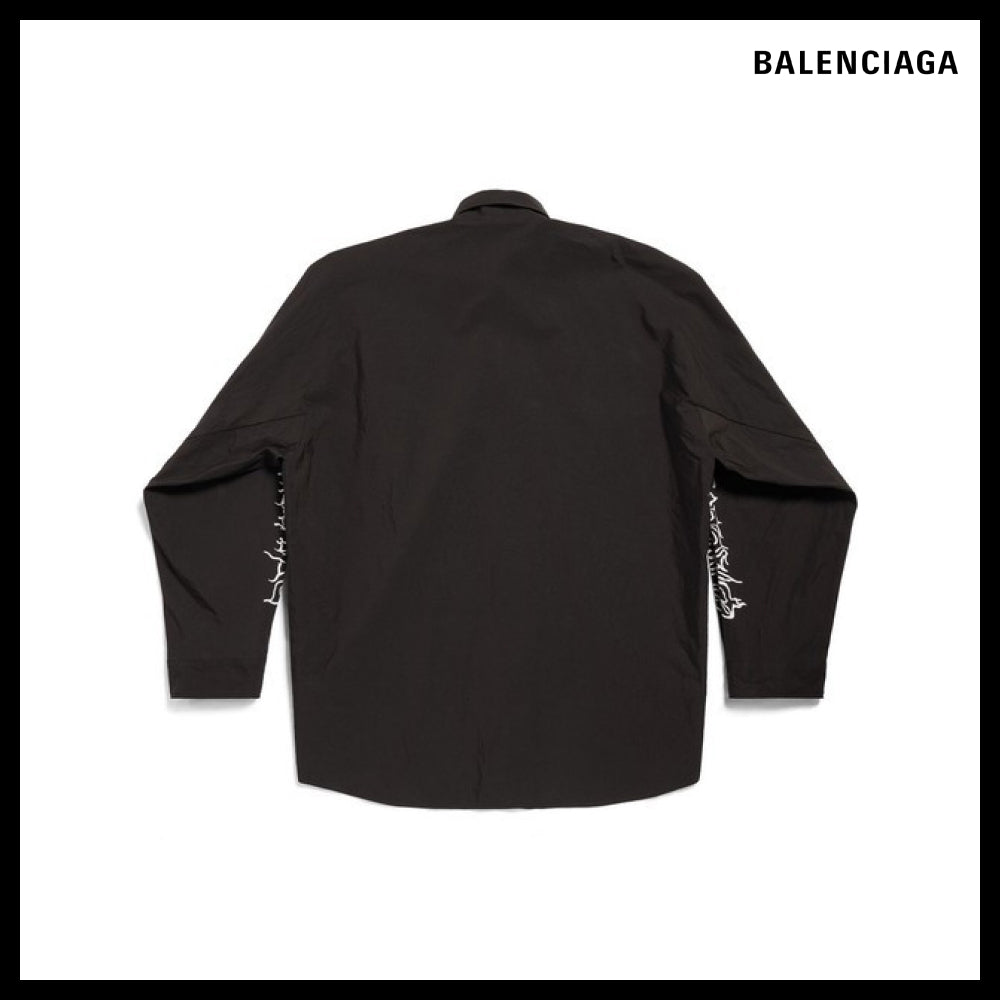 【BALENCIAGA】DIY Metal Outline Engineered Shirt Oversized