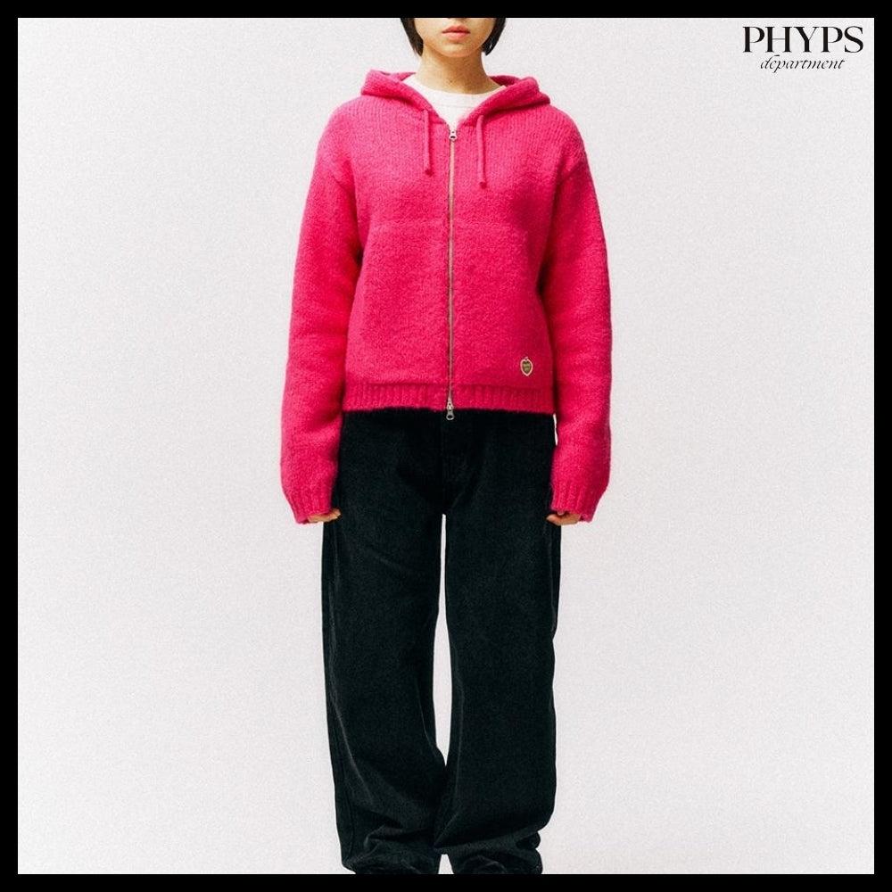 【PhypsDepartment】ハート アップル ニット フードジップアップ