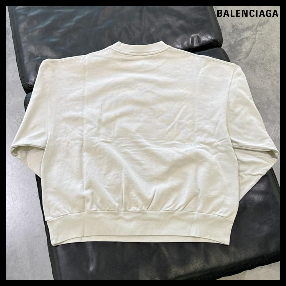 【BALENCIAGA】Cities Paris Sweatshirt Medium Fit White