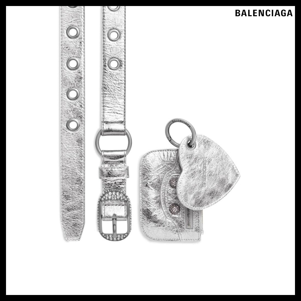 【BALENCIAGA】LE CAGOLE CHARMS BELT METALLIZED