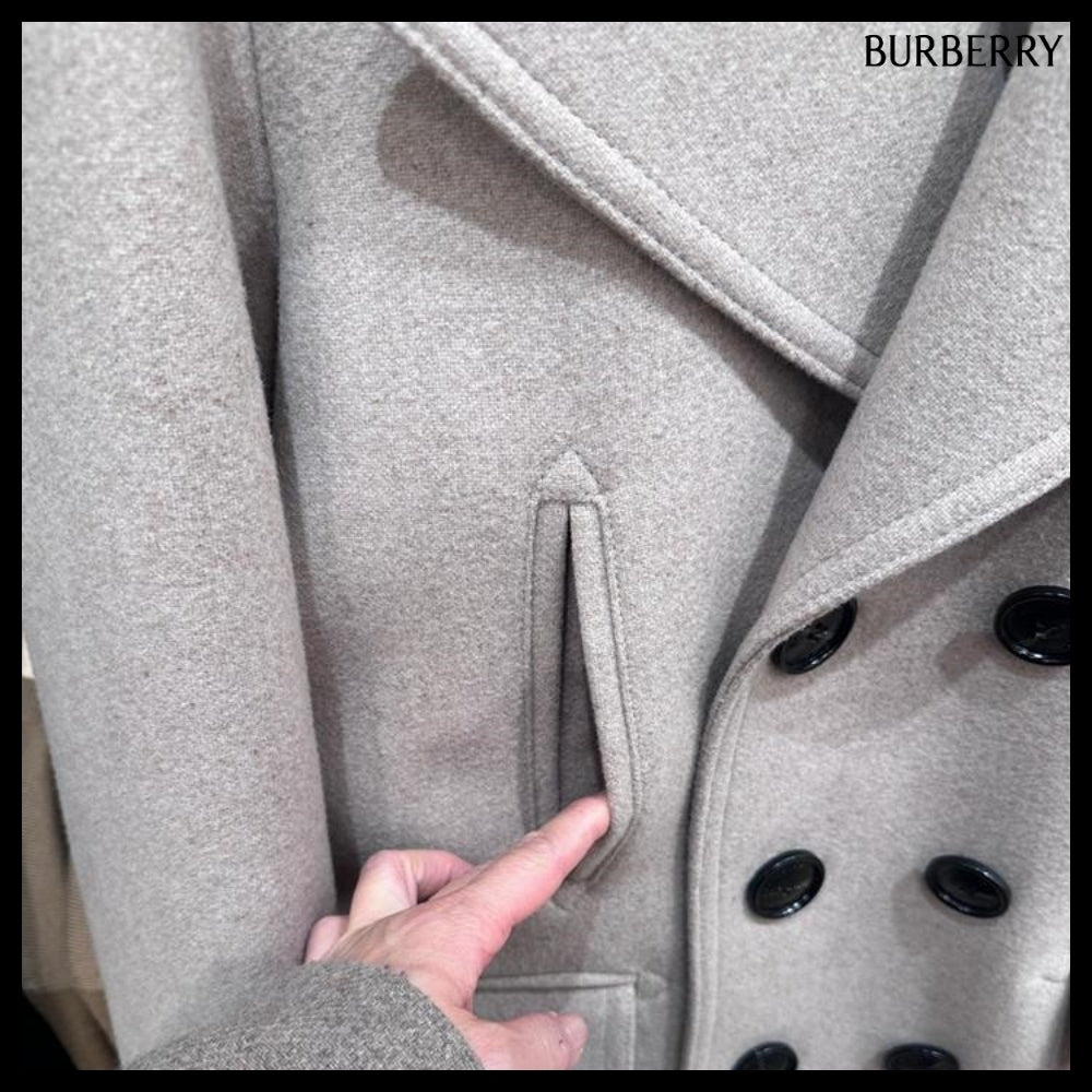 【Burberry】New ERROL Internal EKD Wool Nylon Short Peacoat