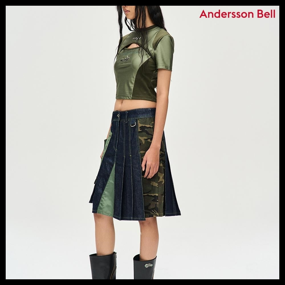 【ANDERSSON BELL】エッセンシャルカットアウトTシャツ (カーキ)