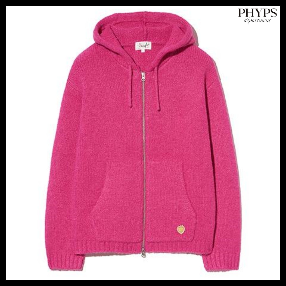 【PhypsDepartment】ハート アップル ニット フードジップアップ