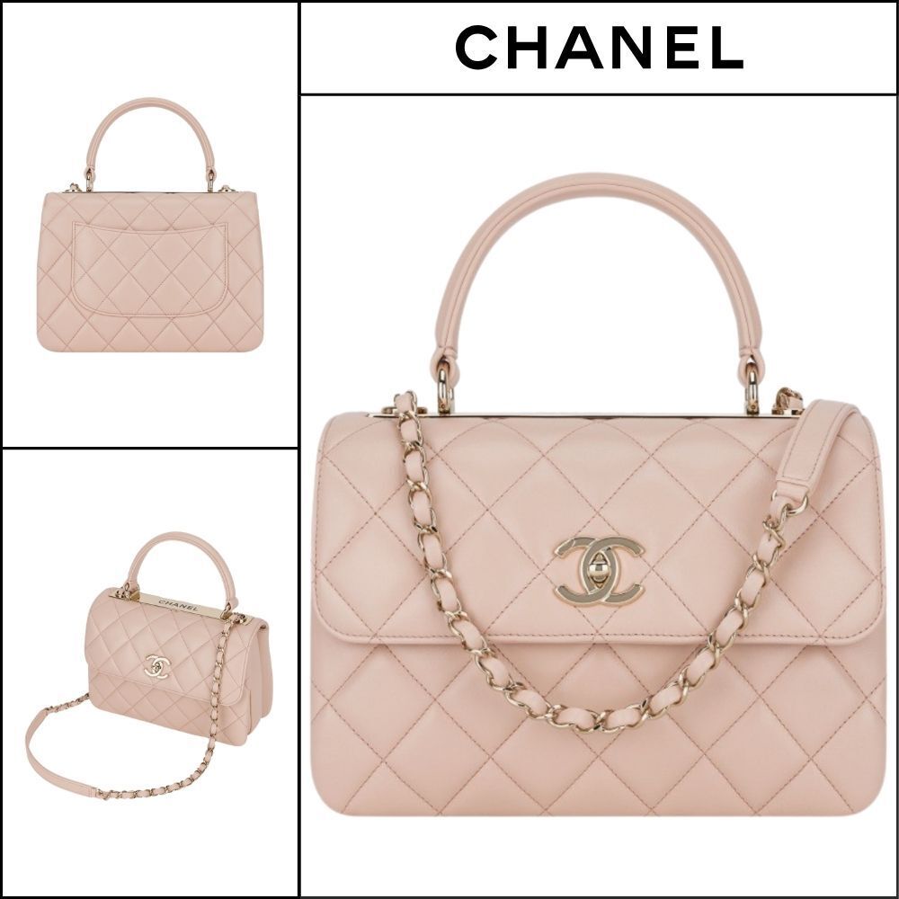 【CHANEL】Small Flap Bag with Top Handle Lambskin