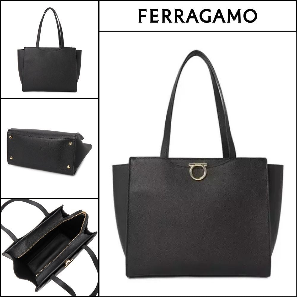 【Ferragamo】Rounded Gancini Shoulder Bag