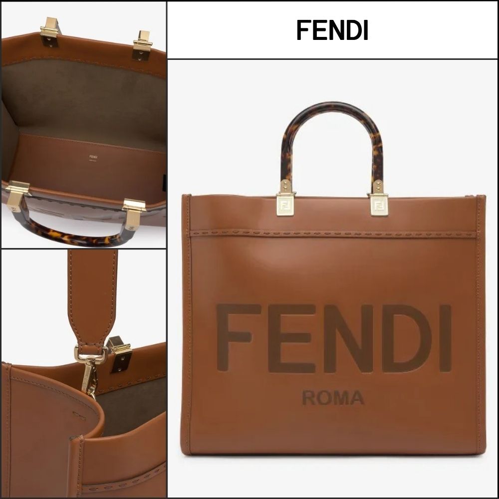 【FENDI】Medium Fendi Sunshine Tote Bag Brown