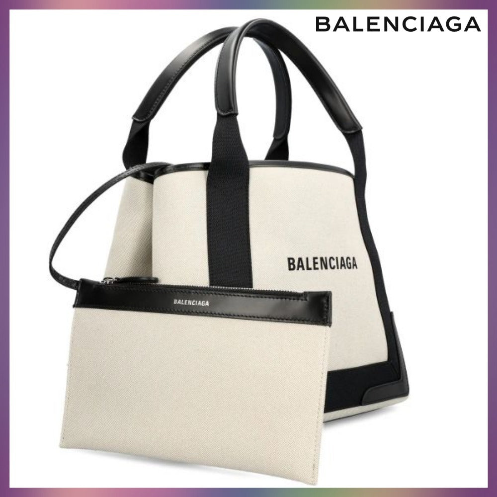 【BALENCIAGA】 LOGO CANVAS CABAS TOTE BAG
