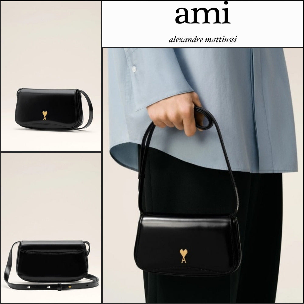 【ami】Black Minimal Clutch