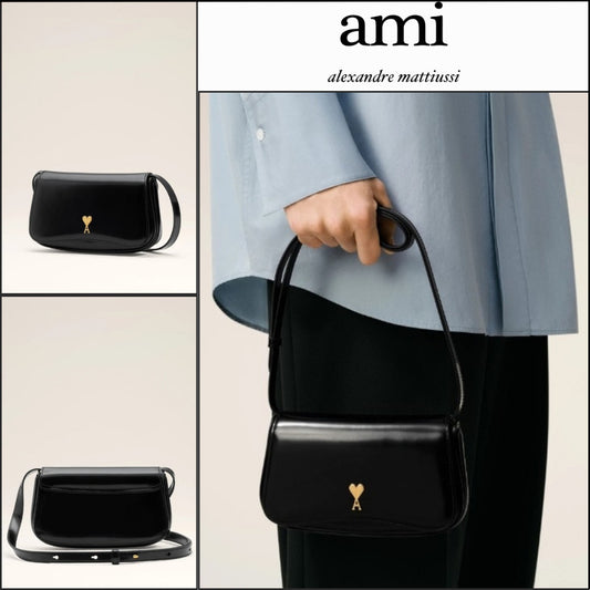 【ami】Black Minimal Clutch