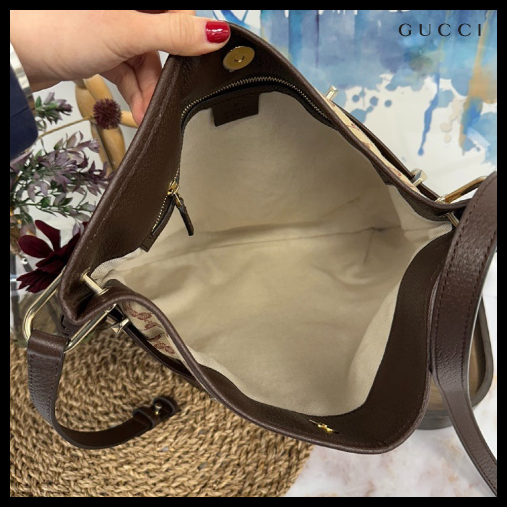 【Gucci】Horsebit 1955 Canvas Messenger Bag Beige Ruggine