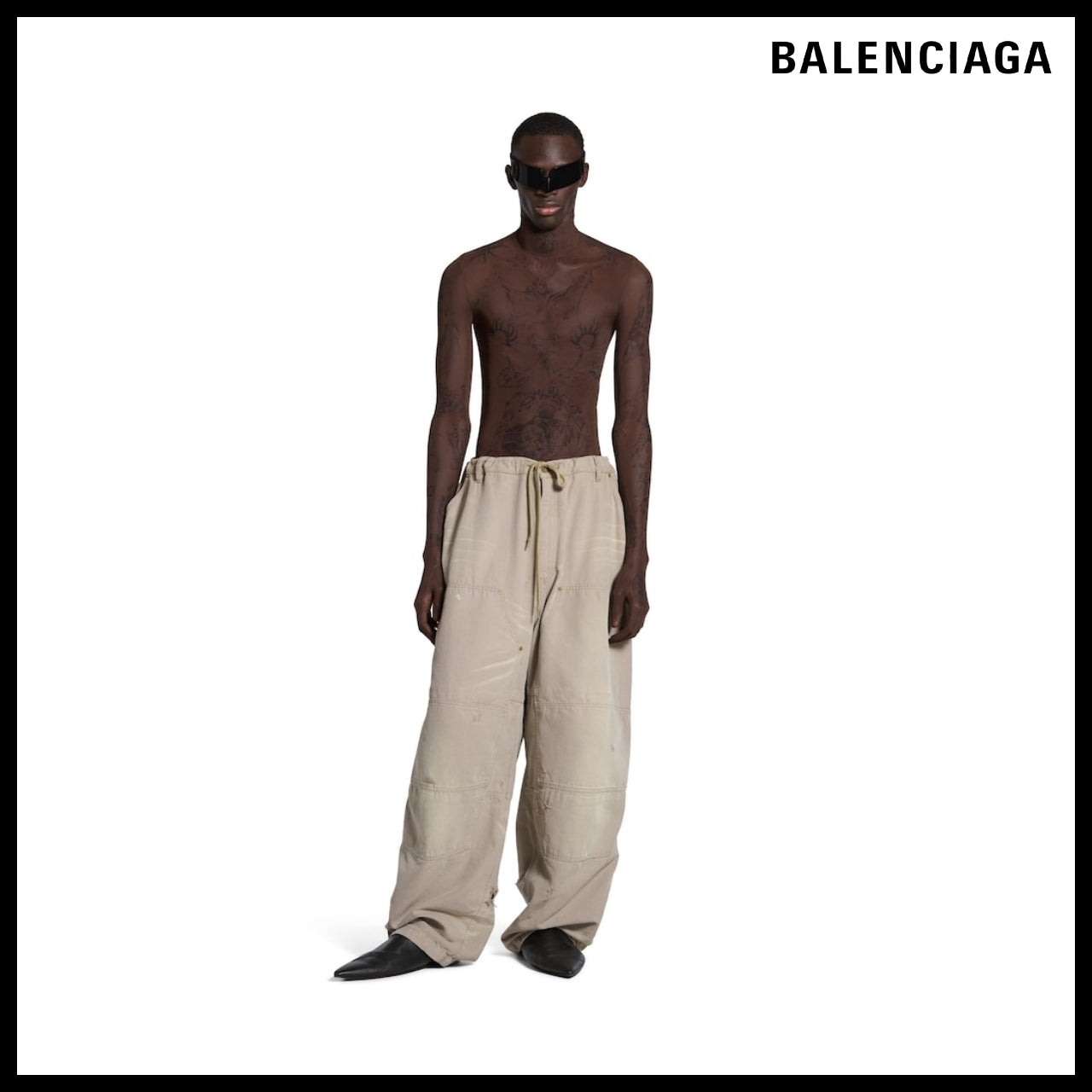 【BALENCIAGA】Double Knee Pants Beige