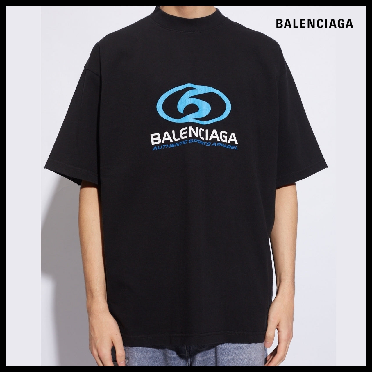 【BALENCIAGA】Surfer Logo Cotton T-shirt Medium Fit