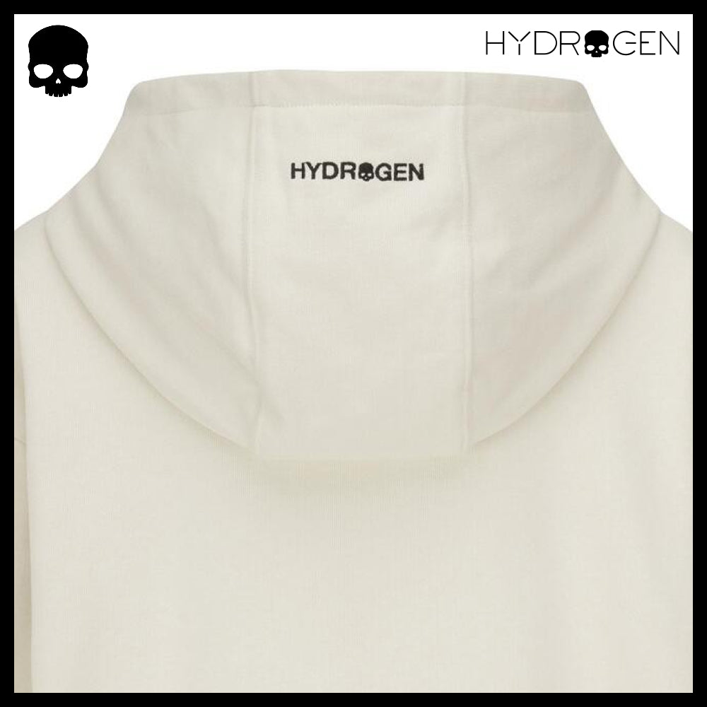 【HYDROGEN】UNI BASIC SKULL LOGO HOODIE IVORY