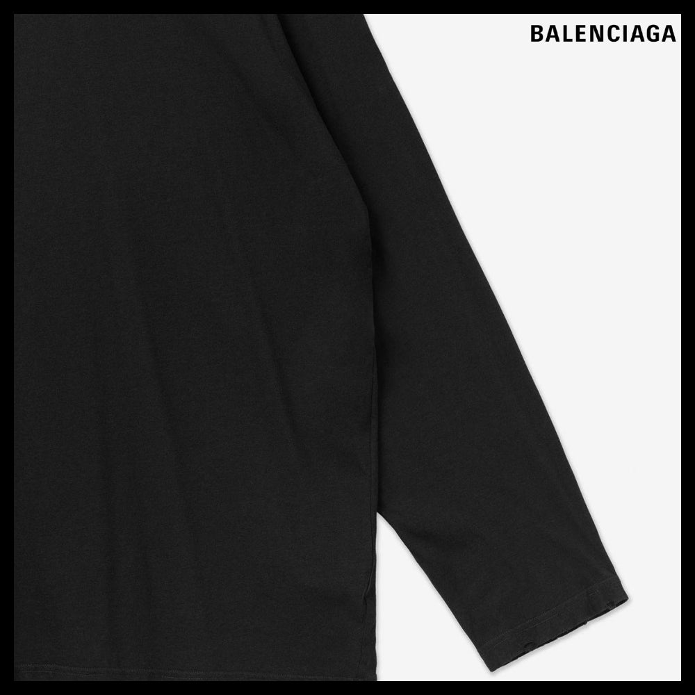 【BALENCIAGA】Oversize Long Sleeve T Shirt Washed Black