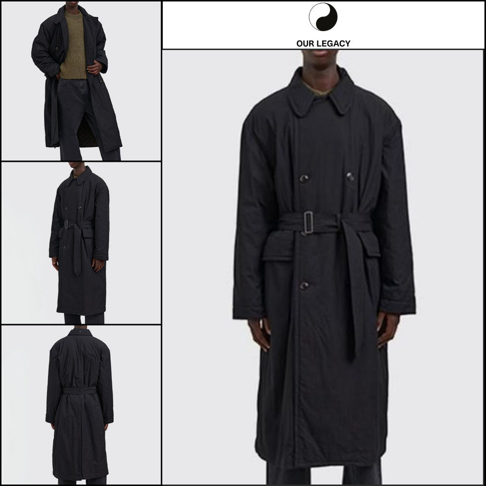 ◆OUR LEGACY◆25FW Duvet Trench Black Tide Cotton Nylon
