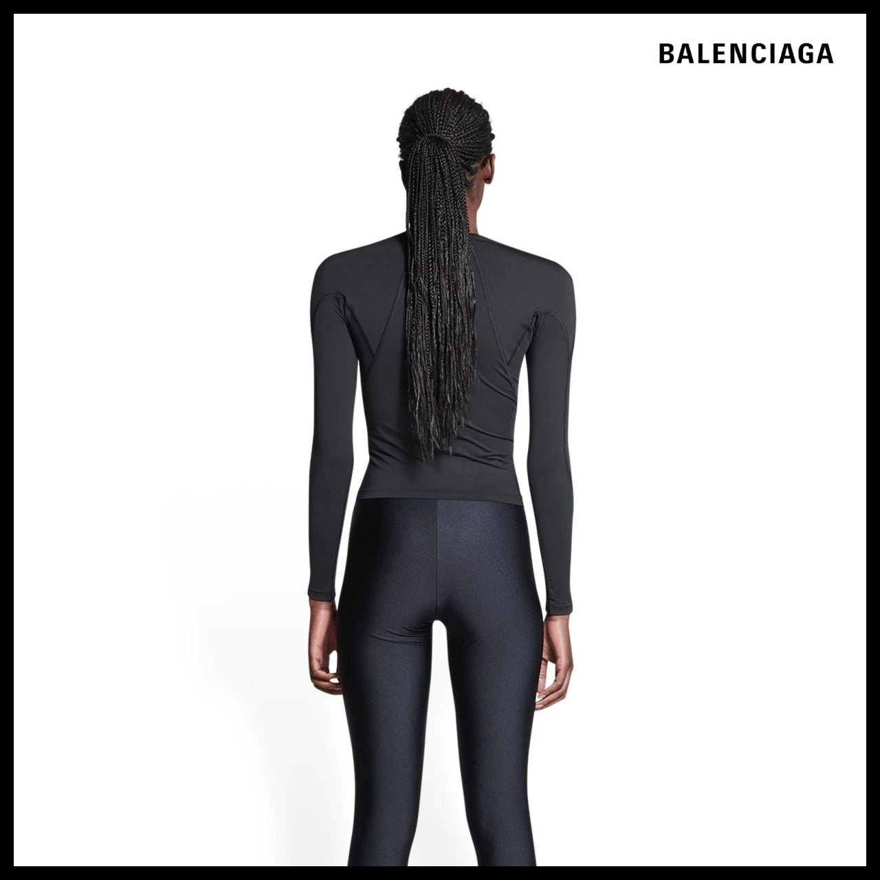【BALENCIAGA】3B Sports Icon Fitted Long Sleeve T-Shirt