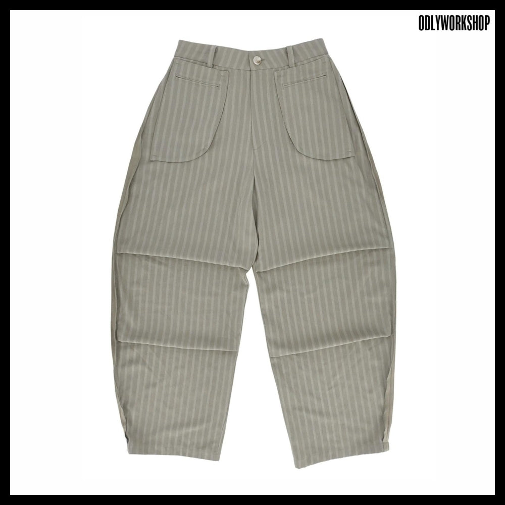 【ODLYWORKSHOP】Smog Stripe Knee Dart Trousers 2Colors