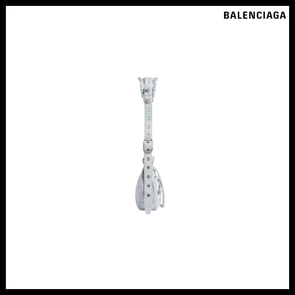 【BALENCIAGA】Le Cagole XS Shoulder Bag Denim Rhinestones