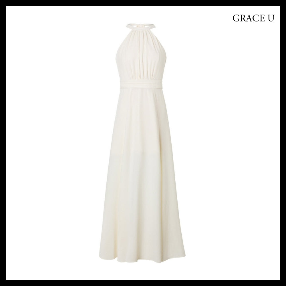 【GRACE U】Isabel Halter-Neck One-Piece 3 Colors