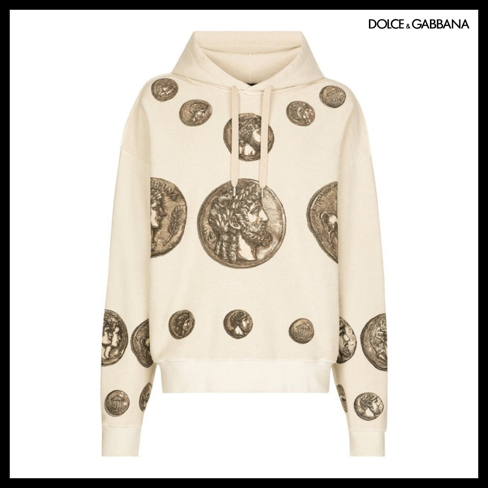 【Dolce & Gabbana】COIN PRINT INSIDE-OUT JERSEY HOODIE