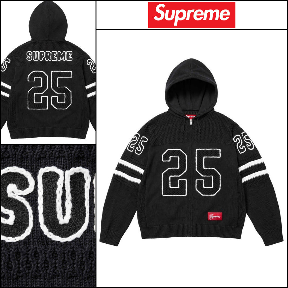 【Supreme】Sports Zip Up Hooded Sweater Black 25SS
