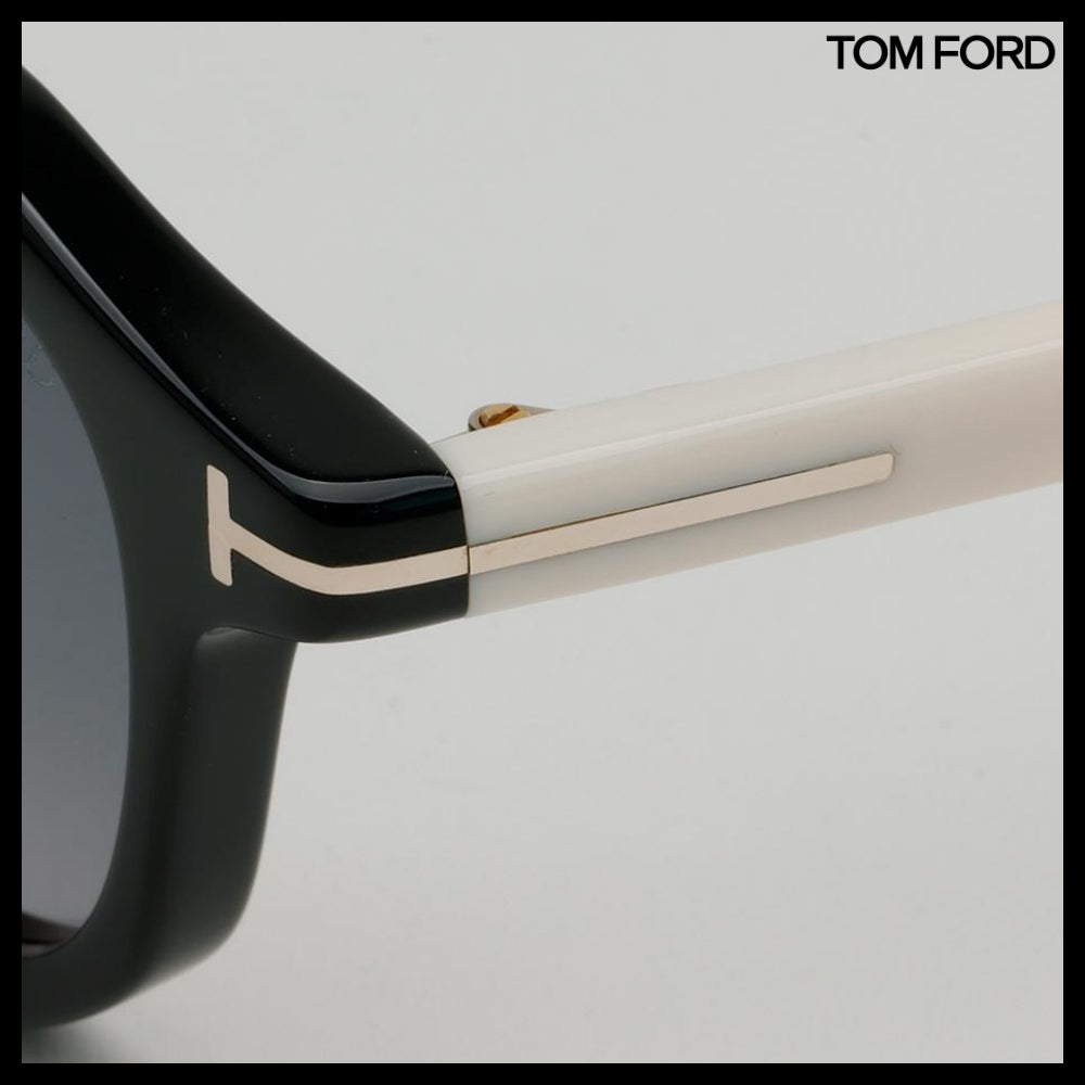 【TOM FORD】Black Horn-Rimmed Sunglasses Grey Gradient Tint