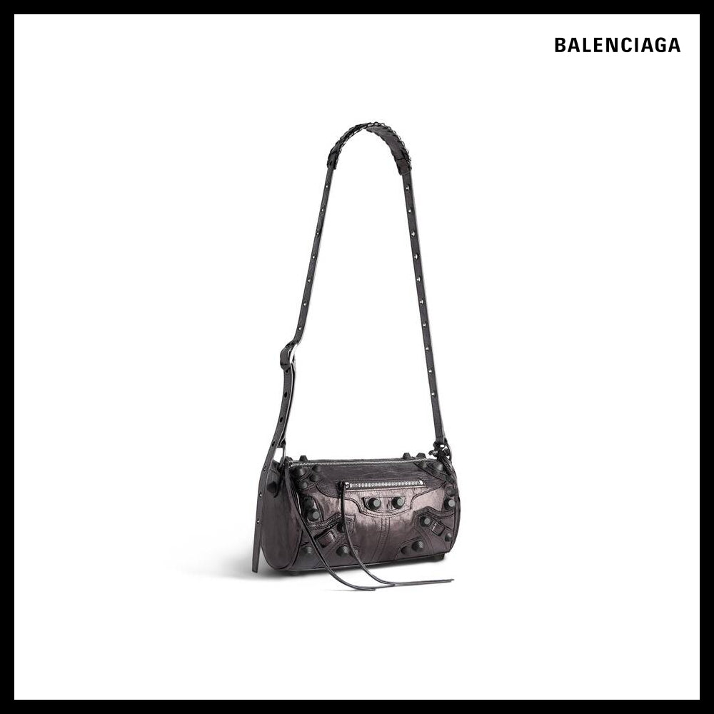 【BALENCIAGA】Le Cagole Men Cylinder Bag Metallized in Metal
