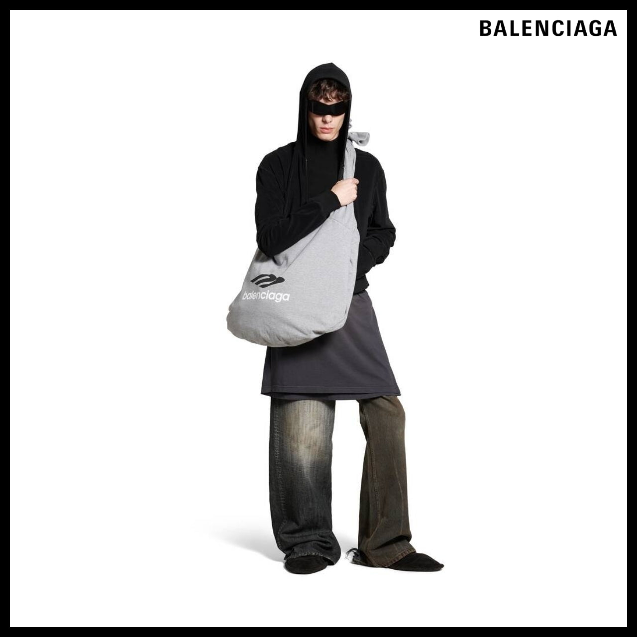 【BALENCIAGA】New Jersey Hobo Bag Grey