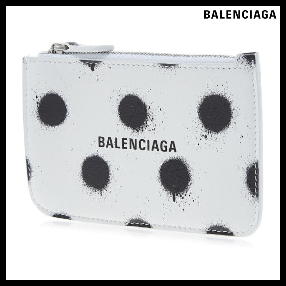 BALENCIAGA Spray Polka Dot Print Card Holder